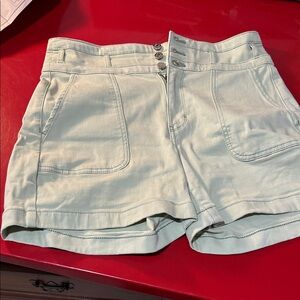 White House Black Market High Waist Light Green Shorts